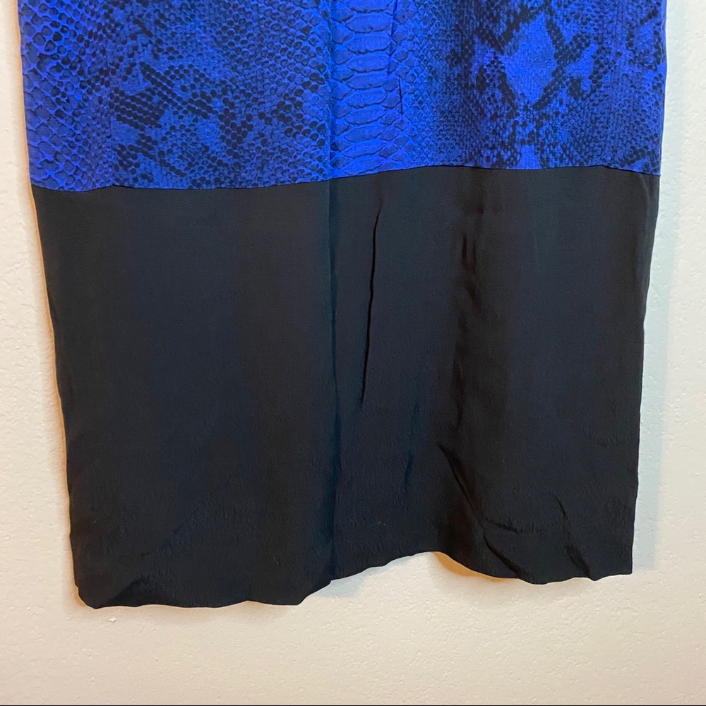 Rebecca Taylor Blue Python Colorblock Shift Dress - image 4